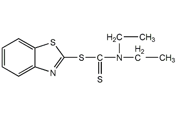 二乙基二硫代氨基甲酸-2-并噻唑酯結構式