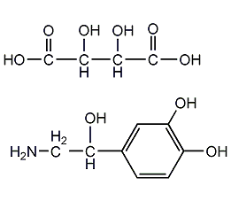 (-)-(R)-除腎上腺素氫化鹽一水結構式